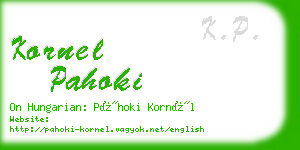 kornel pahoki business card